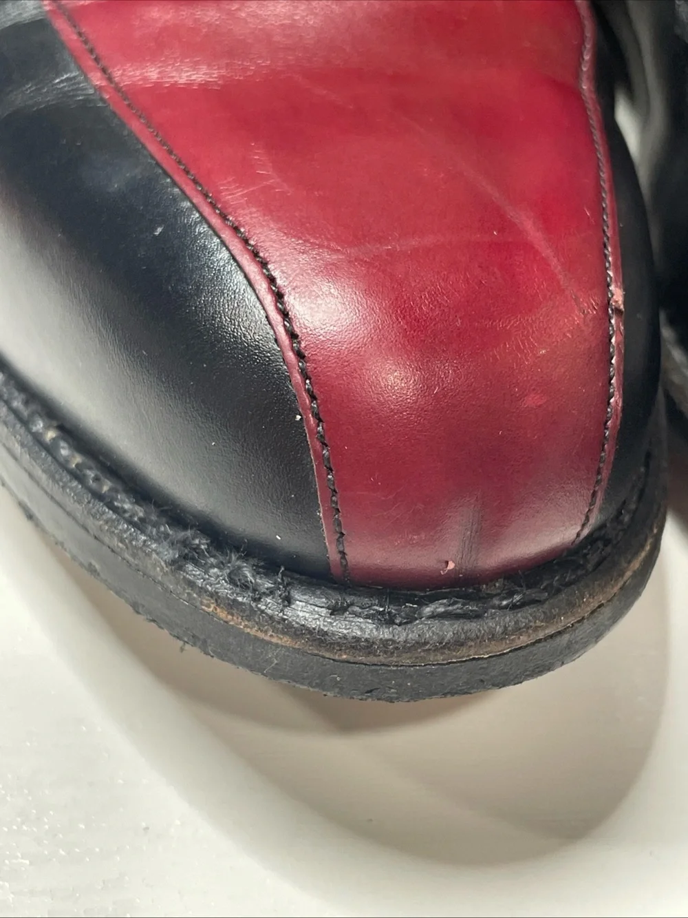 VTG FootJoy Classics Women's Golf Shoes 8.5B Black Burgundy Kiltie Wingtip 90513